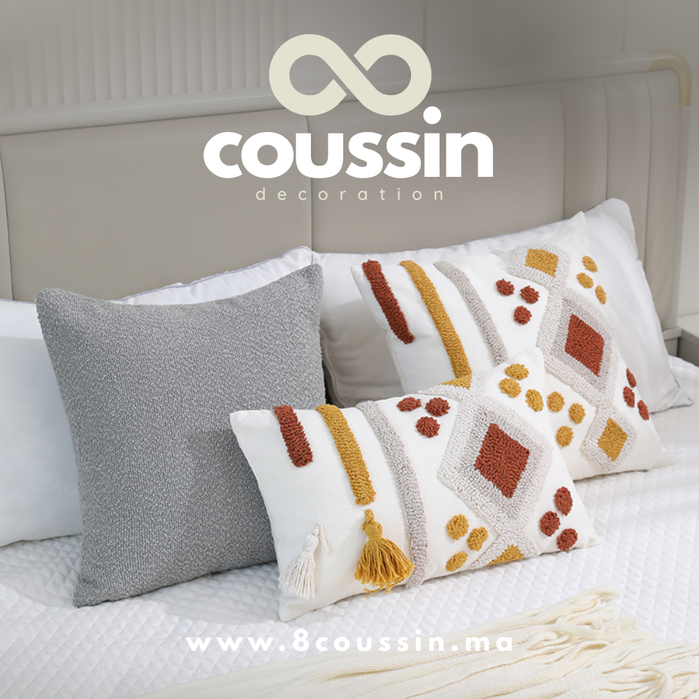 Pack de 3 housses de coussins : Red Céleste & Nova Gris