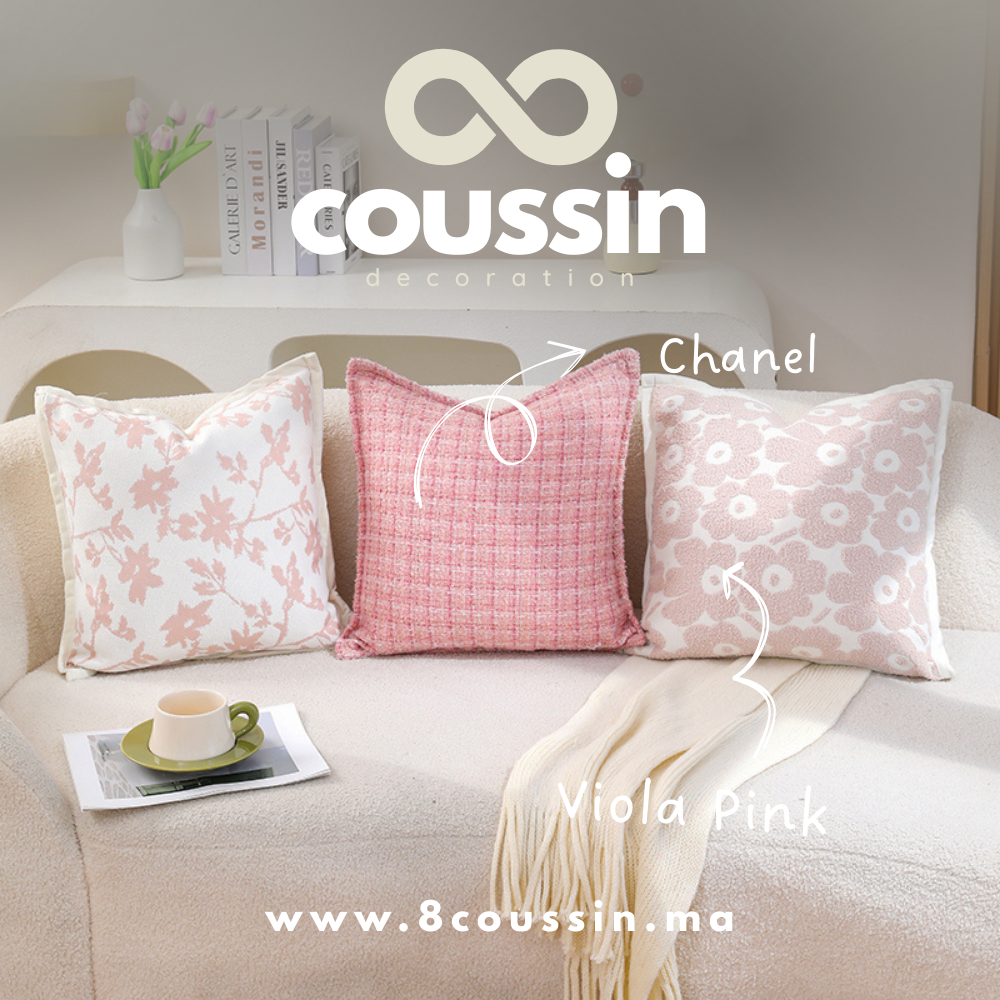Pack de 3 housses de coussins : Azalea, Chanel & Viola Pink
