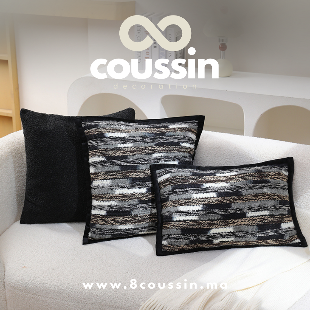 Pack de 3 housses de coussins : Foggy & Nova Black