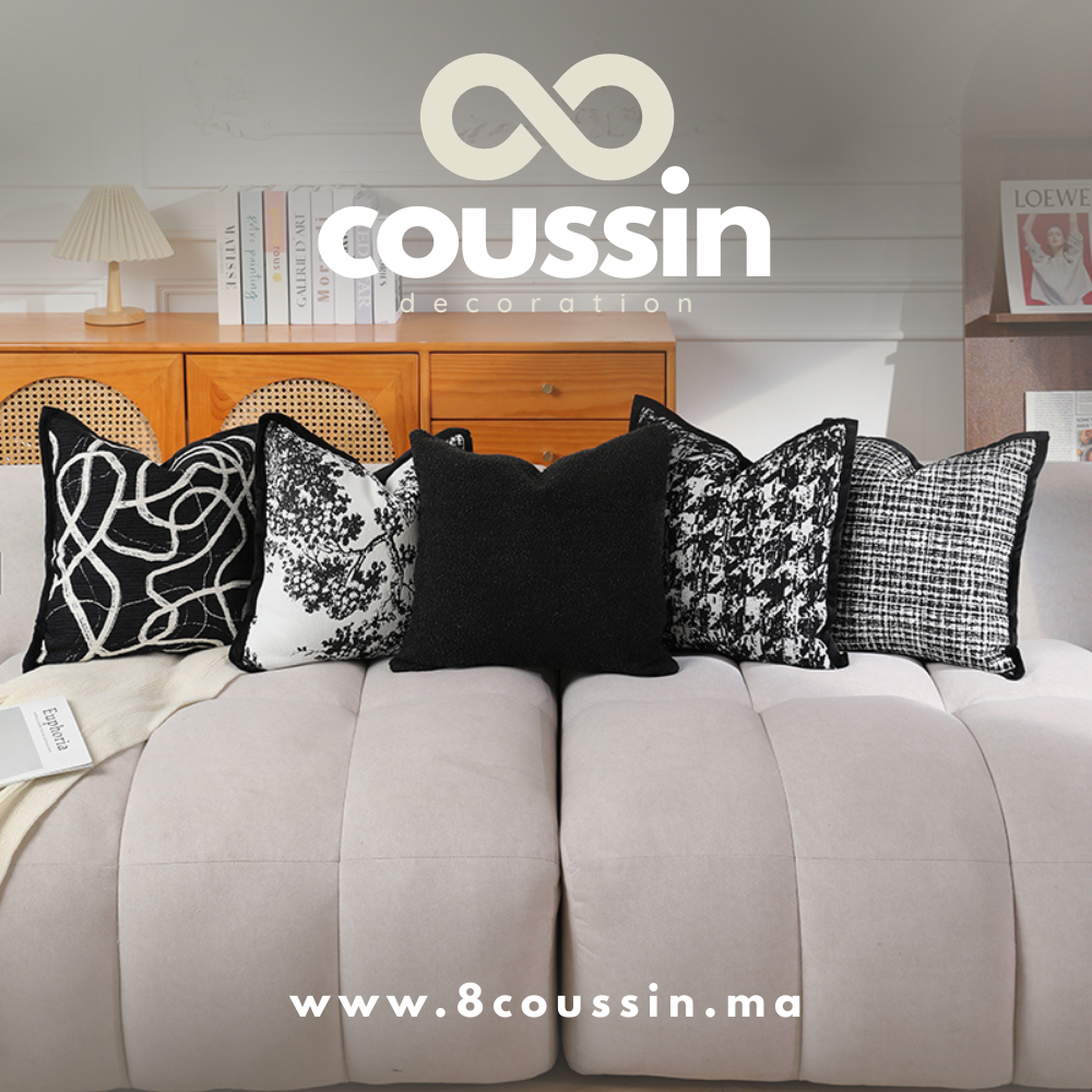 Pack de 5 housses de coussins : acacia, coco, thunder, glitch & nova black