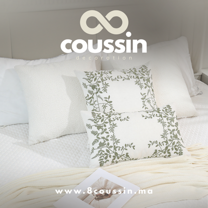 Pack de 4 housses de coussins : Garden & Nova blanc cassé