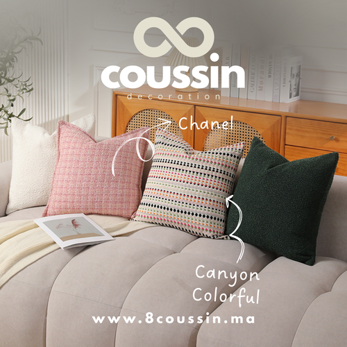 Pack de 4 housses de coussins : Canyon colorful, Chanel & Nova