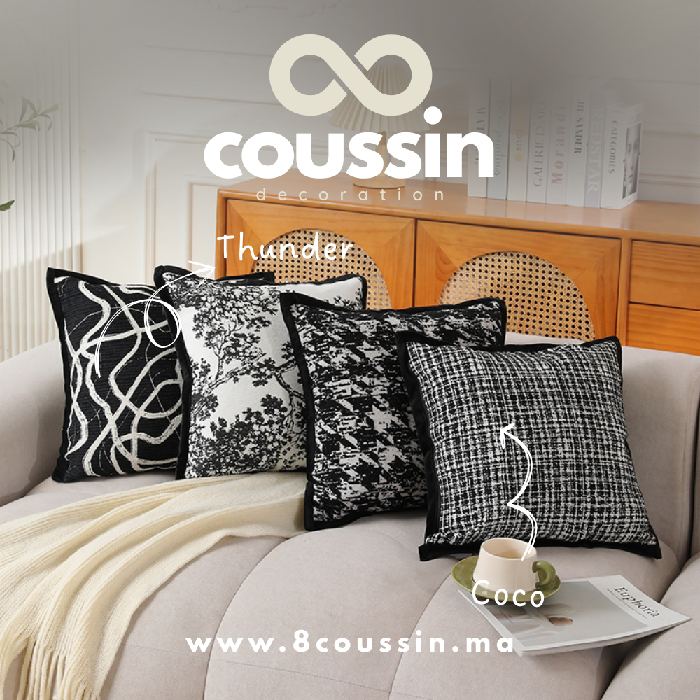 Pack de 4 housses de coussins : Thunder, Glitch, Acacia, coco