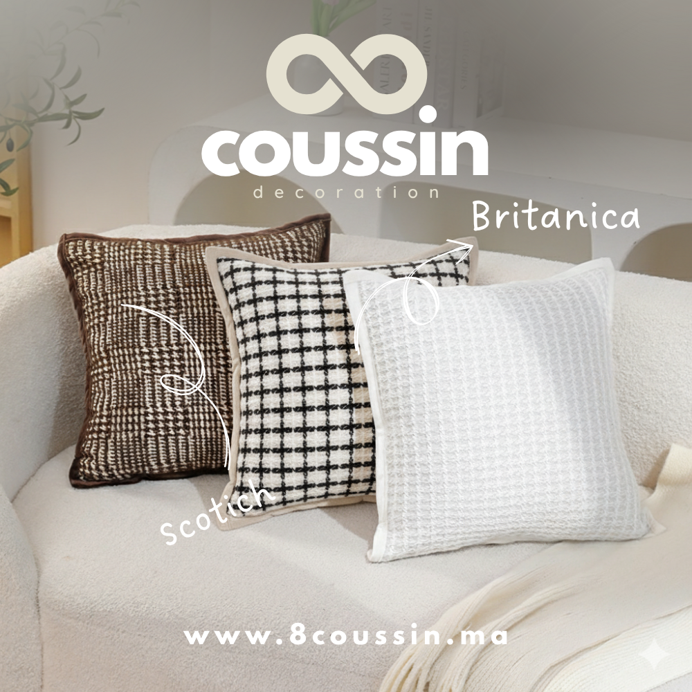 pack de 3 housses de coussins : britanica's & scotich