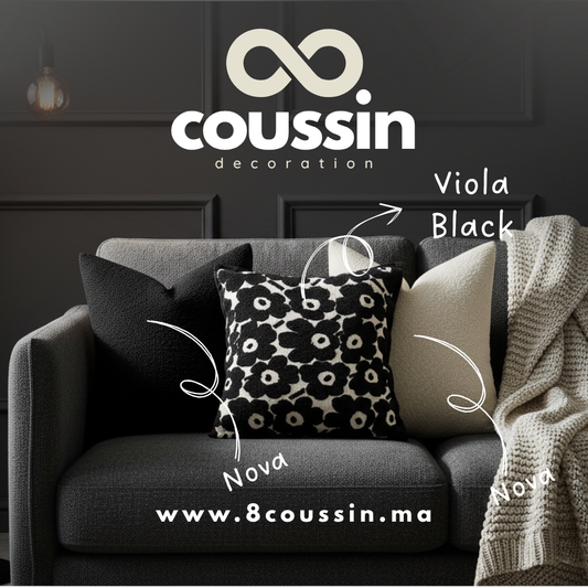 pack de 3 housses de coussins : Nova & Viola Black